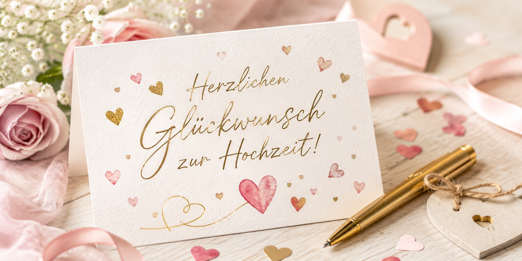Glückwünsche zur Hochzeit. Karte